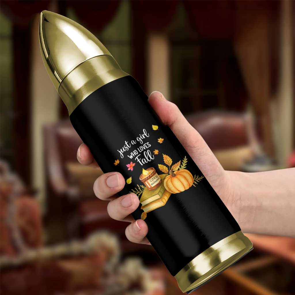 Just A Girl Who Loves Fall Bullet Tumbler Cozy Autumn Season - Wonder Print Shop