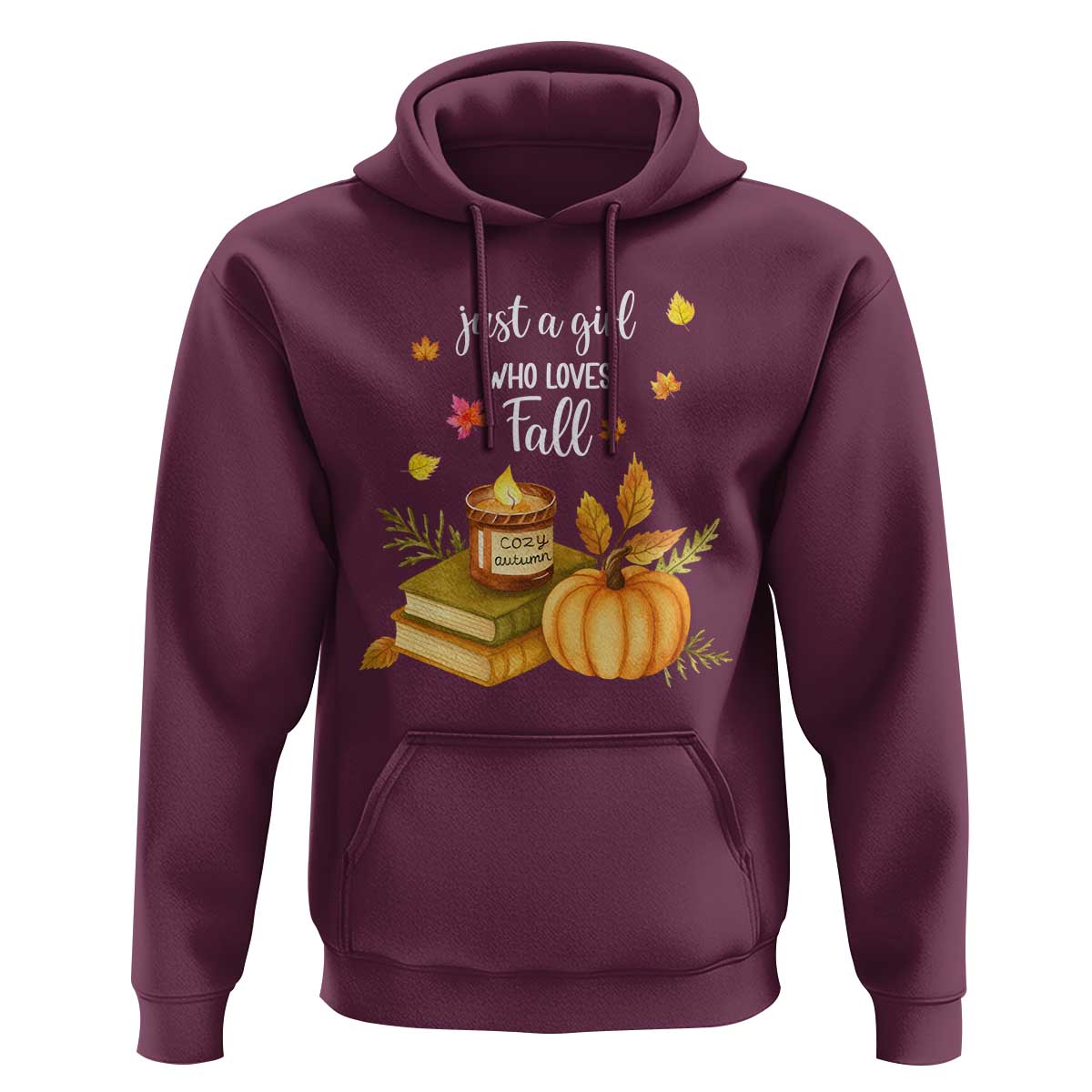 Just A Girl Who Loves Fall Hoodie Cozy Autumn Season - Wonder Print Shop