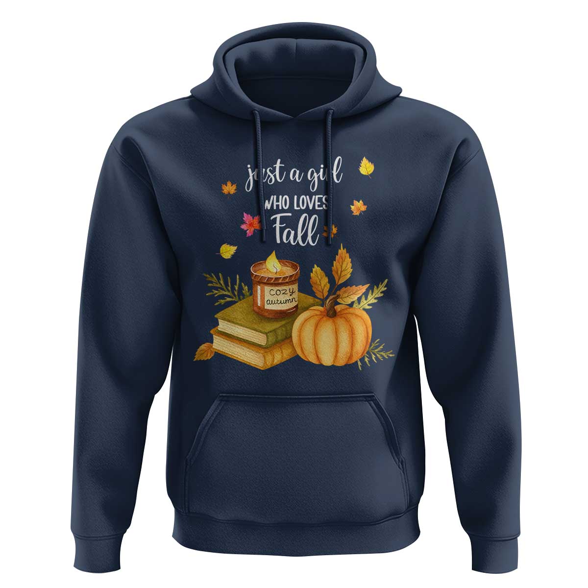 Just A Girl Who Loves Fall Hoodie Cozy Autumn Season - Wonder Print Shop