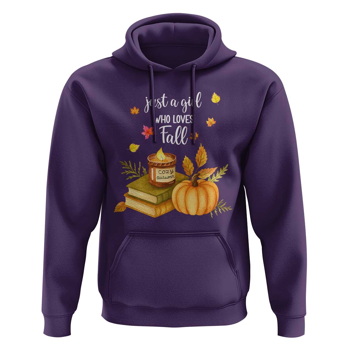 Just A Girl Who Loves Fall Hoodie Cozy Autumn Season - Wonder Print Shop