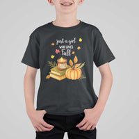 Just A Girl Who Loves Fall T Shirt For Kid Cozy Autumn Season - Wonder Print Shop