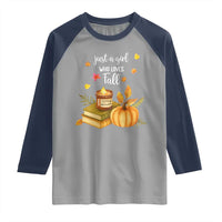 Just A Girl Who Loves Fall Raglan Shirt Cozy Autumn Season - Wonder Print Shop