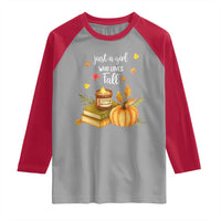 Just A Girl Who Loves Fall Raglan Shirt Cozy Autumn Season - Wonder Print Shop
