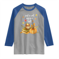 Just A Girl Who Loves Fall Raglan Shirt Cozy Autumn Season - Wonder Print Shop