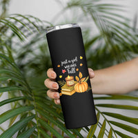 Just A Girl Who Loves Fall Skinny Tumbler Cozy Autumn Season - Wonder Print Shop