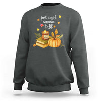 Just A Girl Who Loves Fall Sweatshirt Cozy Autumn Season - Wonder Print Shop