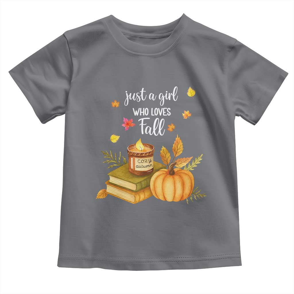 Just A Girl Who Loves Fall Toddler T Shirt Cozy Autumn Season - Wonder Print Shop