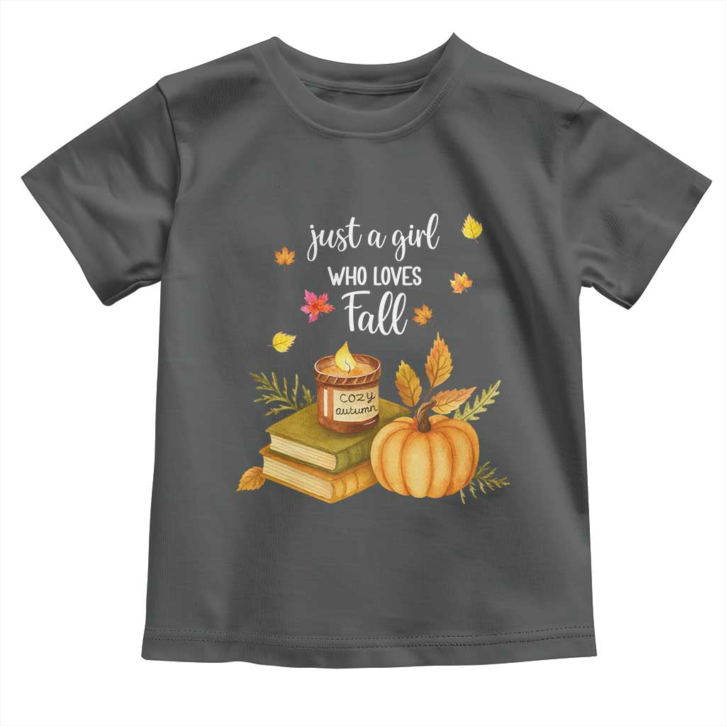 Just A Girl Who Loves Fall Toddler T Shirt Cozy Autumn Season - Wonder Print Shop