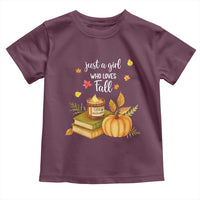 Just A Girl Who Loves Fall Toddler T Shirt Cozy Autumn Season - Wonder Print Shop