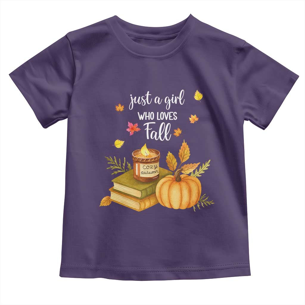 Just A Girl Who Loves Fall Toddler T Shirt Cozy Autumn Season - Wonder Print Shop
