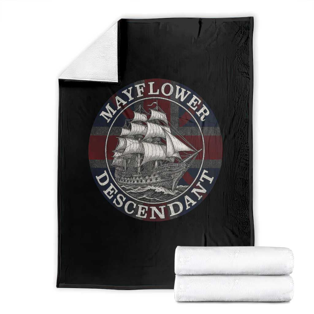 Mayflower Descendant Throw Blanket Pilgrim Fathers Thanksgiving History - Wonder Print Shop