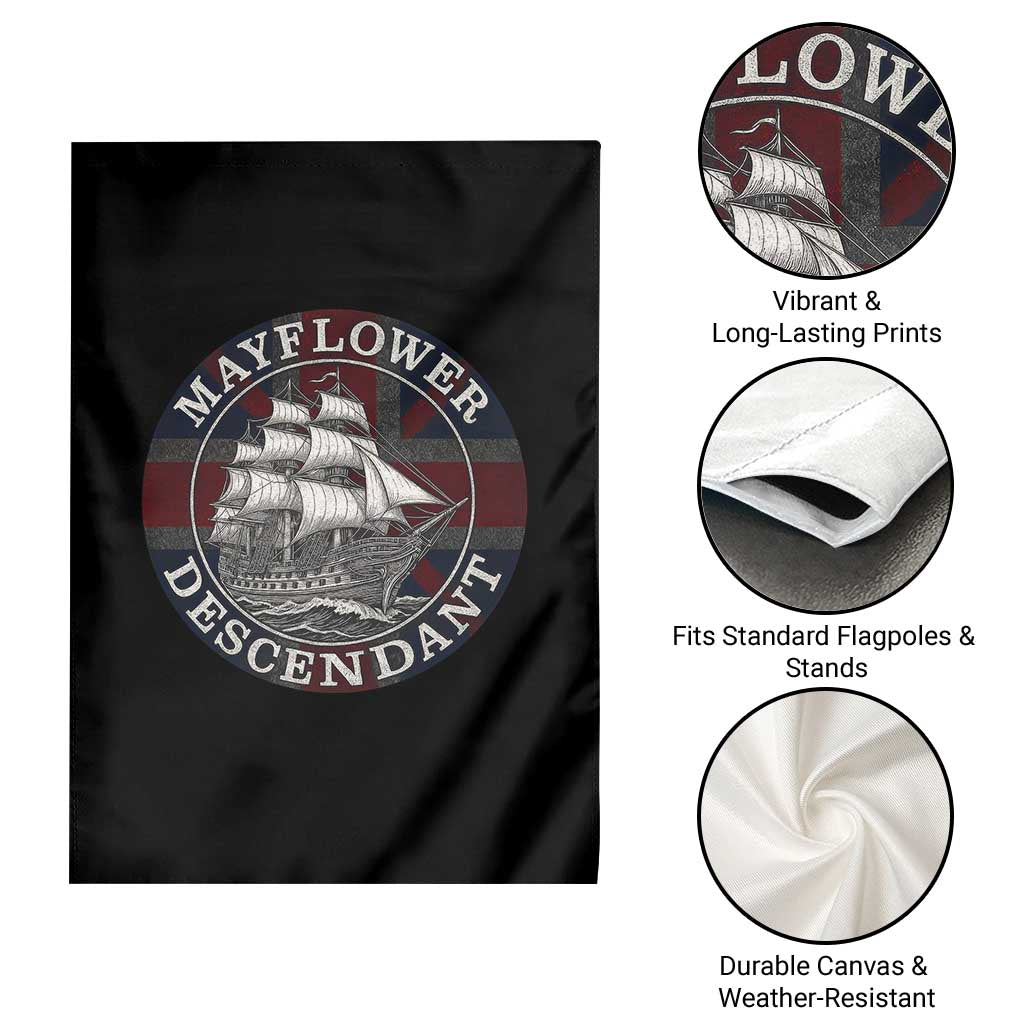 Mayflower Descendant Garden Flag Pilgrim Fathers Thanksgiving History - Wonder Print Shop