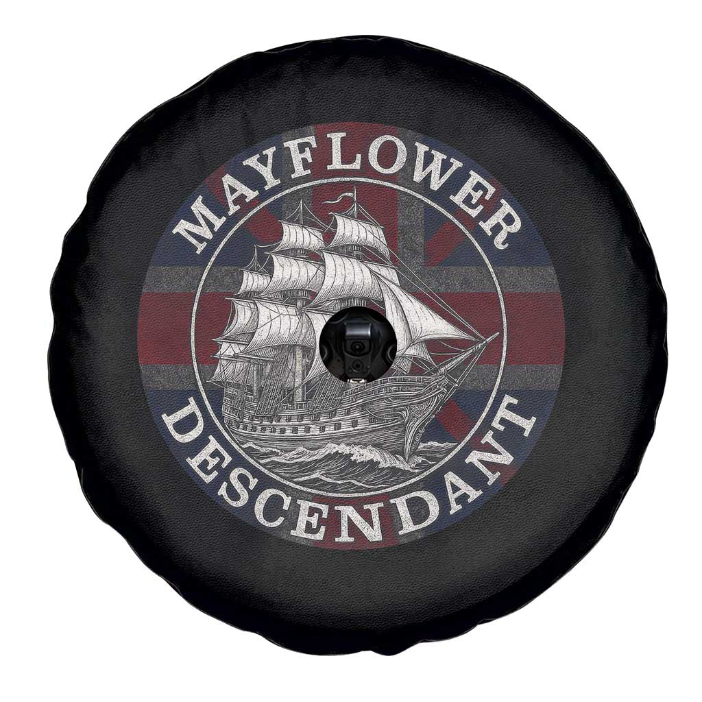 Mayflower Descendant Spare Tire Cover Pilgrim Fathers Thanksgiving History - Wonder Print Shop