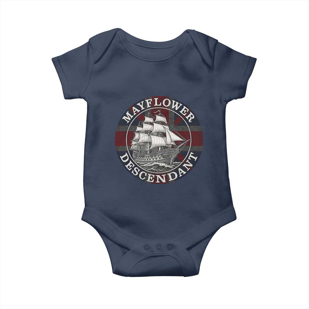 Mayflower Descendant Baby Onesie Pilgrim Fathers Thanksgiving History - Wonder Print Shop