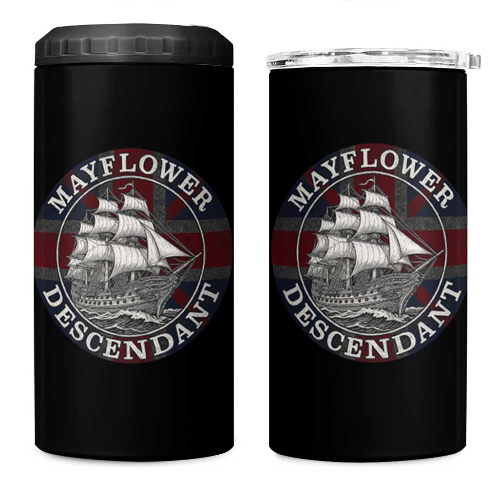 Mayflower Descendant 4 in 1 Can Cooler Tumbler Pilgrim Fathers Thanksgiving History - Wonder Print Shop