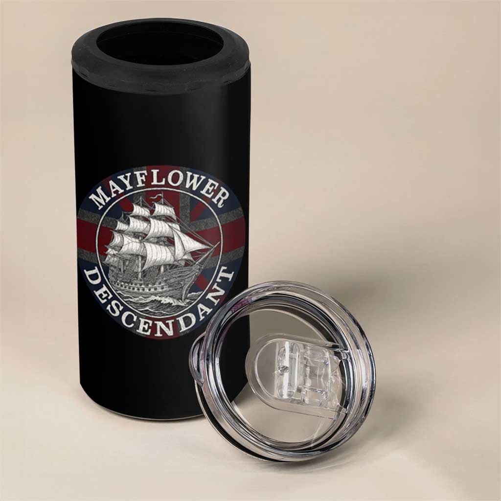 Mayflower Descendant 4 in 1 Can Cooler Tumbler Pilgrim Fathers Thanksgiving History - Wonder Print Shop