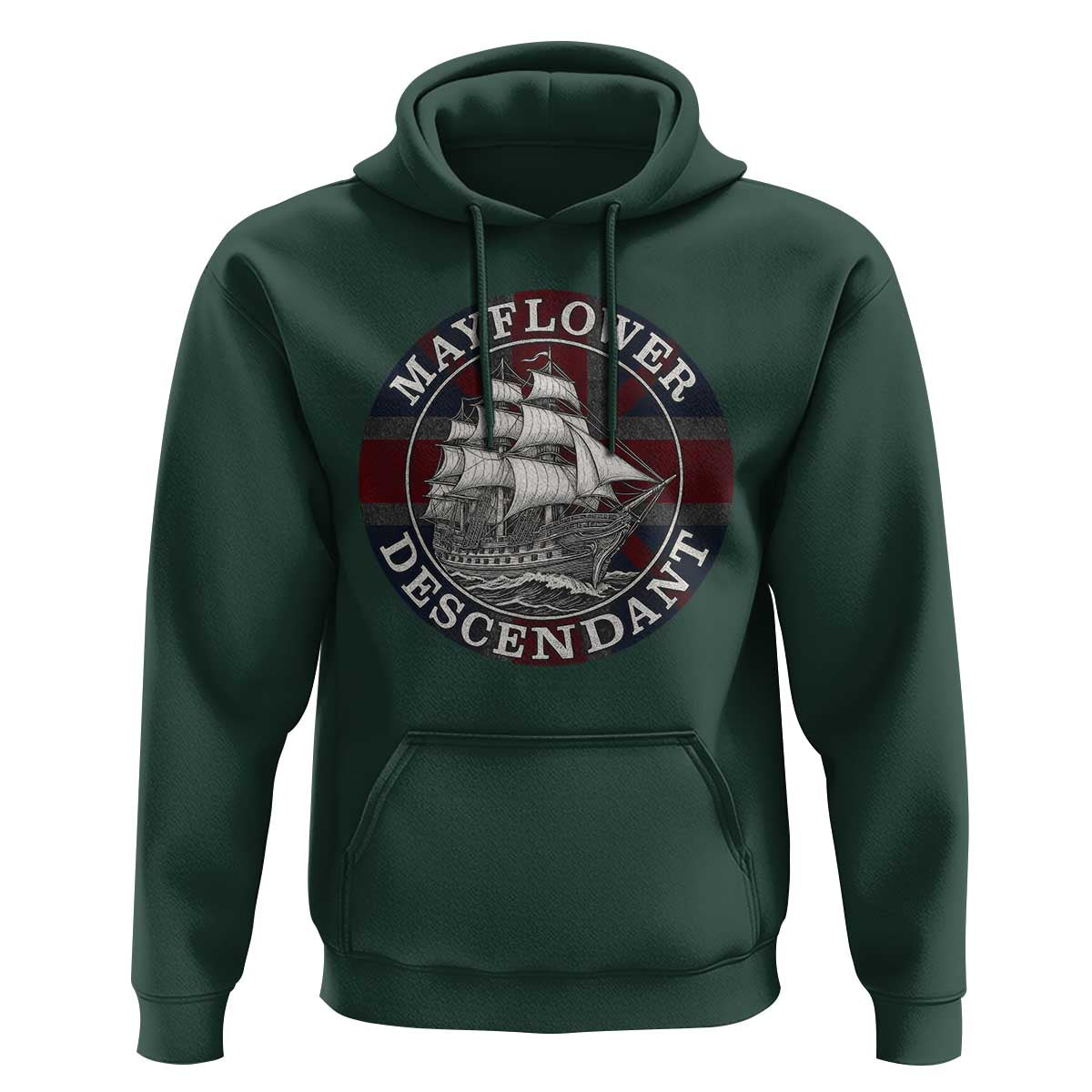 Mayflower Descendant Hoodie Pilgrim Fathers Thanksgiving History - Wonder Print Shop