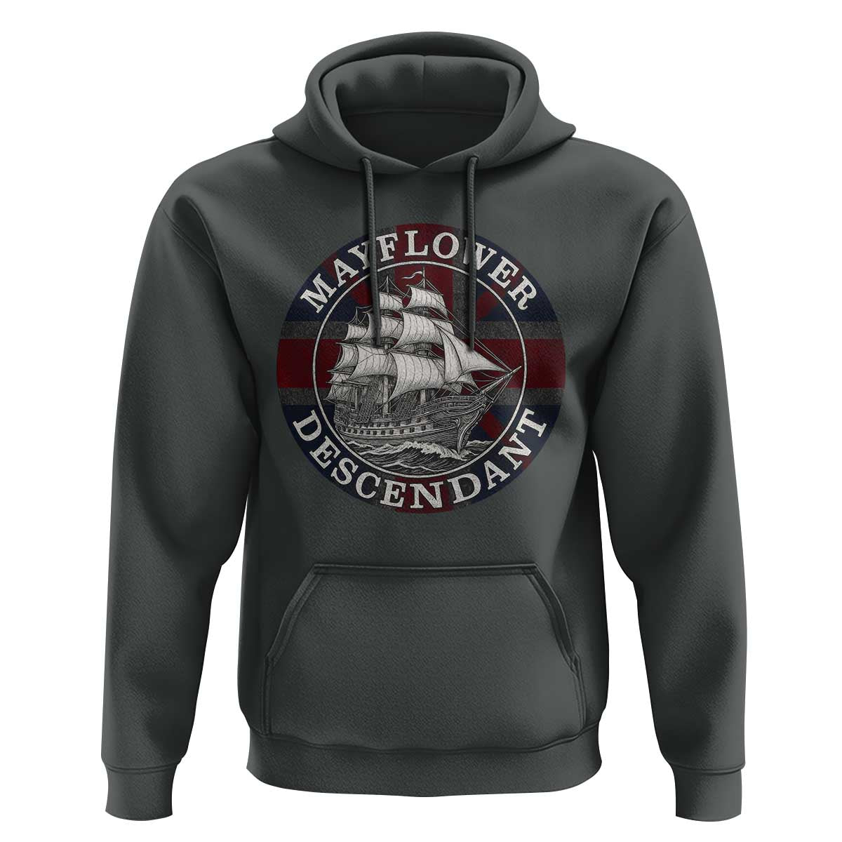 Mayflower Descendant Hoodie Pilgrim Fathers Thanksgiving History - Wonder Print Shop