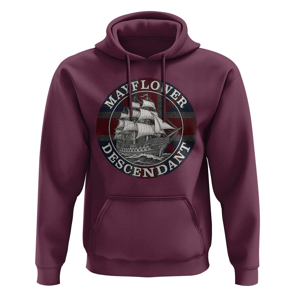 Mayflower Descendant Hoodie Pilgrim Fathers Thanksgiving History - Wonder Print Shop