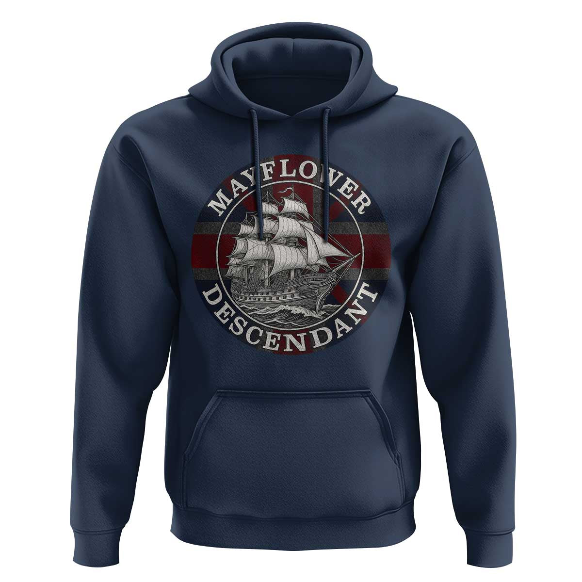 Mayflower Descendant Hoodie Pilgrim Fathers Thanksgiving History - Wonder Print Shop