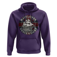Mayflower Descendant Hoodie Pilgrim Fathers Thanksgiving History - Wonder Print Shop