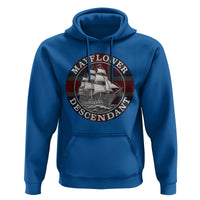 Mayflower Descendant Hoodie Pilgrim Fathers Thanksgiving History - Wonder Print Shop