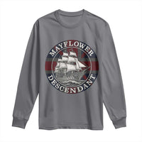 Mayflower Descendant Long Sleeve Shirt Pilgrim Fathers Thanksgiving History - Wonder Print Shop