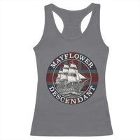 Mayflower Descendant Racerback Tank Top Pilgrim Fathers Thanksgiving History - Wonder Print Shop