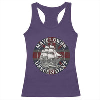 Mayflower Descendant Racerback Tank Top Pilgrim Fathers Thanksgiving History - Wonder Print Shop