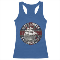 Mayflower Descendant Racerback Tank Top Pilgrim Fathers Thanksgiving History - Wonder Print Shop