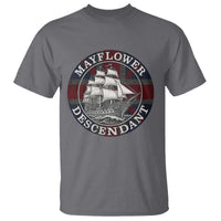 Mayflower Descendant T Shirt Pilgrim Fathers Thanksgiving History - Wonder Print Shop