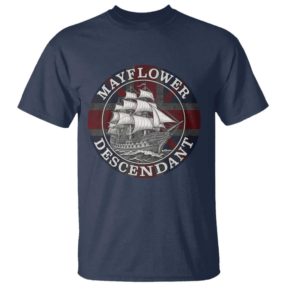 Mayflower Descendant T Shirt Pilgrim Fathers Thanksgiving History - Wonder Print Shop