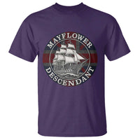 Mayflower Descendant T Shirt Pilgrim Fathers Thanksgiving History - Wonder Print Shop