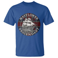 Mayflower Descendant T Shirt Pilgrim Fathers Thanksgiving History - Wonder Print Shop
