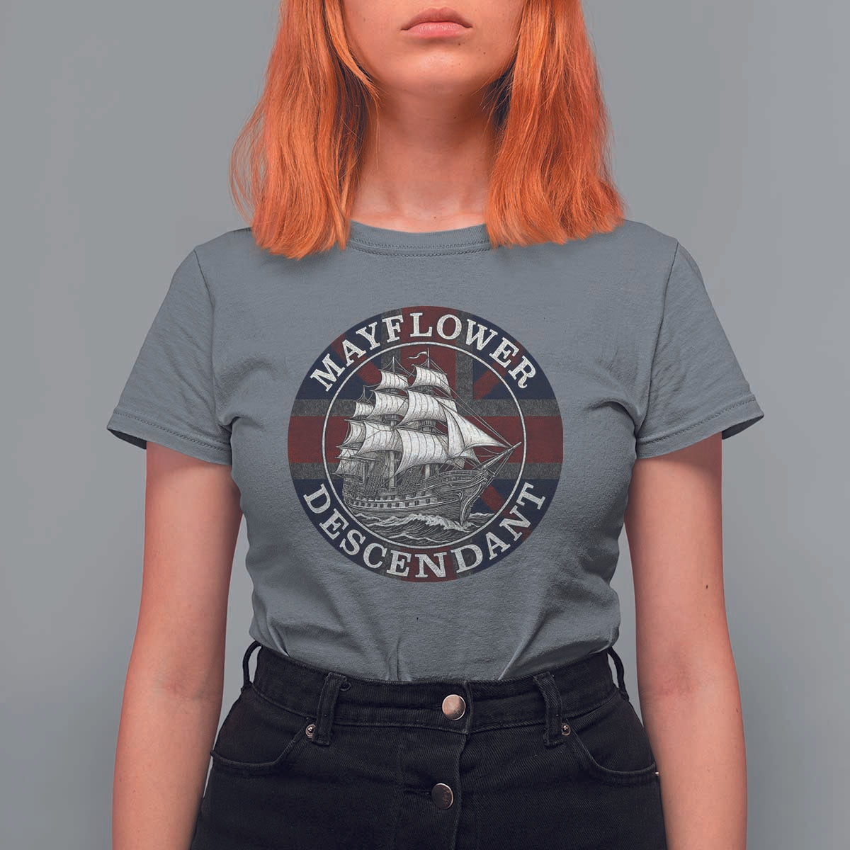 Mayflower Descendant T Shirt For Women Pilgrim Fathers Thanksgiving History - Wonder Print Shop