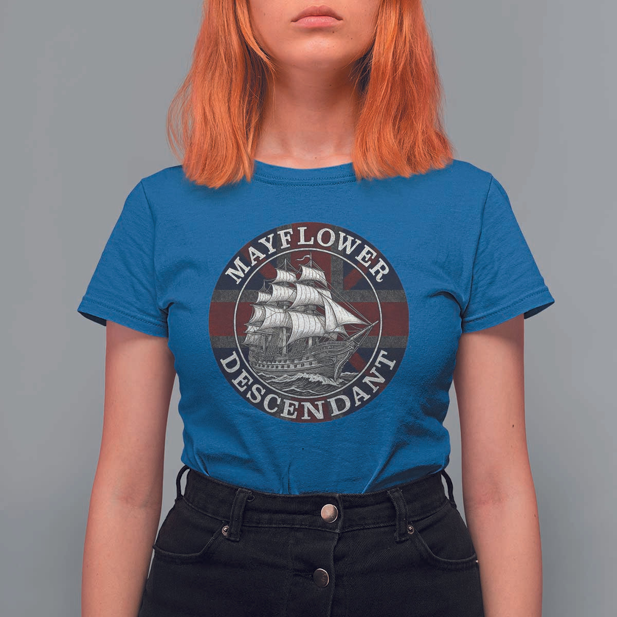 Mayflower Descendant T Shirt For Women Pilgrim Fathers Thanksgiving History - Wonder Print Shop