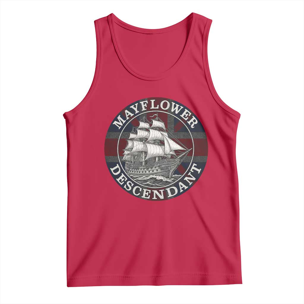 Mayflower Descendant Tank Top Pilgrim Fathers Thanksgiving History - Wonder Print Shop