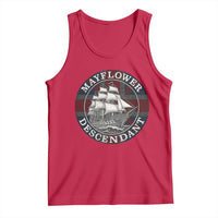 Mayflower Descendant Tank Top Pilgrim Fathers Thanksgiving History - Wonder Print Shop