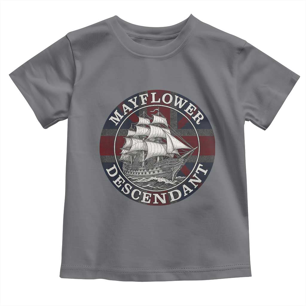 Mayflower Descendant Toddler T Shirt Pilgrim Fathers Thanksgiving History - Wonder Print Shop