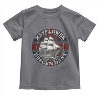 Mayflower Descendant Toddler T Shirt Pilgrim Fathers Thanksgiving History - Wonder Print Shop