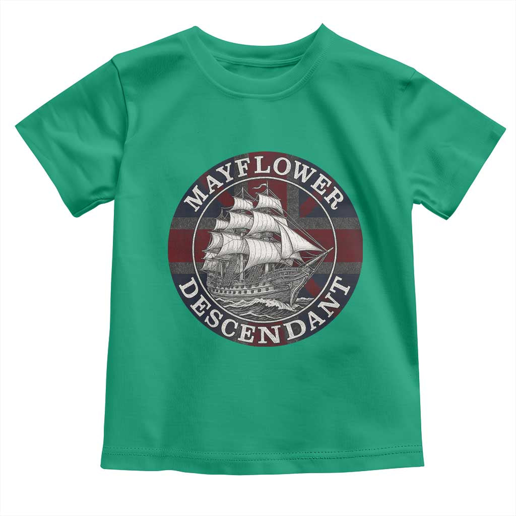 Mayflower Descendant Toddler T Shirt Pilgrim Fathers Thanksgiving History - Wonder Print Shop