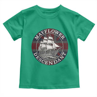 Mayflower Descendant Toddler T Shirt Pilgrim Fathers Thanksgiving History - Wonder Print Shop