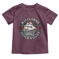 Mayflower Descendant Toddler T Shirt Pilgrim Fathers Thanksgiving History - Wonder Print Shop