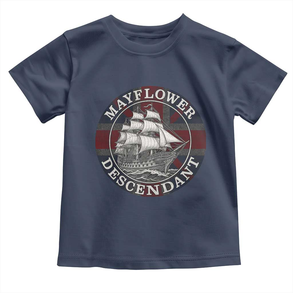 Mayflower Descendant Toddler T Shirt Pilgrim Fathers Thanksgiving History - Wonder Print Shop