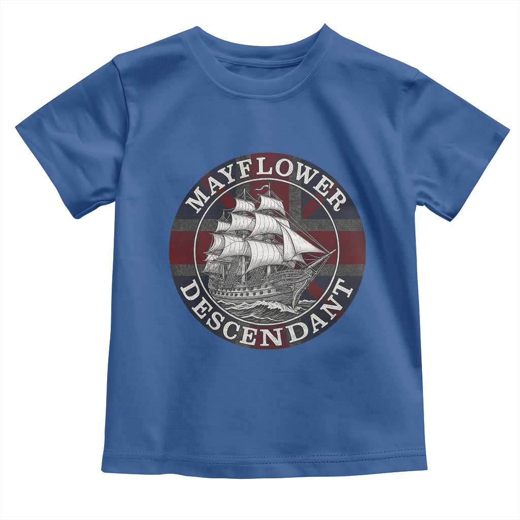 Mayflower Descendant Toddler T Shirt Pilgrim Fathers Thanksgiving History - Wonder Print Shop