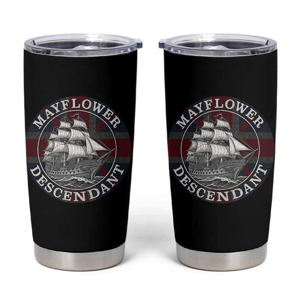 Mayflower Descendant Tumbler Cup Pilgrim Fathers Thanksgiving History - Wonder Print Shop