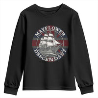 Mayflower Descendant Youth Sweatshirt Pilgrim Fathers Thanksgiving History - Wonder Print Shop