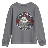 Mayflower Descendant Youth Sweatshirt Pilgrim Fathers Thanksgiving History - Wonder Print Shop
