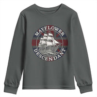 Mayflower Descendant Youth Sweatshirt Pilgrim Fathers Thanksgiving History - Wonder Print Shop