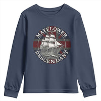 Mayflower Descendant Youth Sweatshirt Pilgrim Fathers Thanksgiving History - Wonder Print Shop